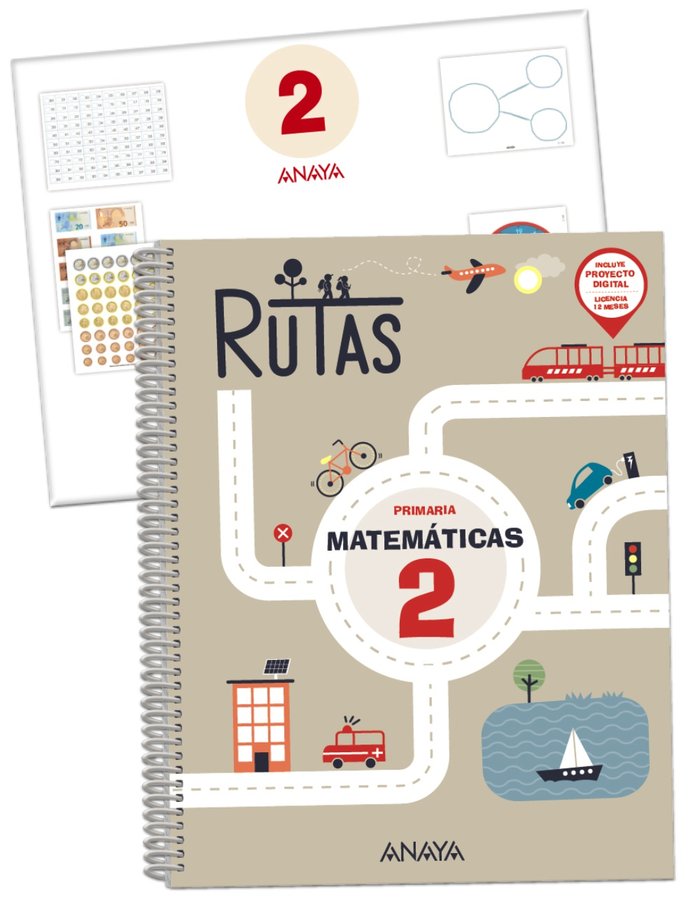 MATEMÁTICAS 2. RUTAS. (INCLUYE MATERIAL MANIPULATIVO) -2º EPR
