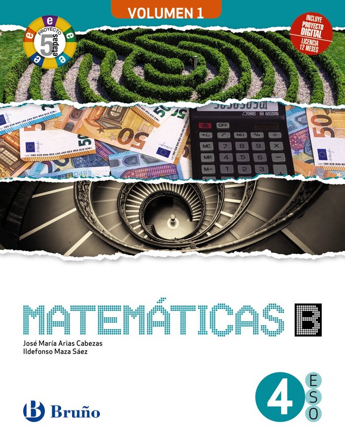 MATEMÁTICAS 4 B ESO 3 VOLÚMENES PROYECTO 5 ETAPAS (Trimestres)