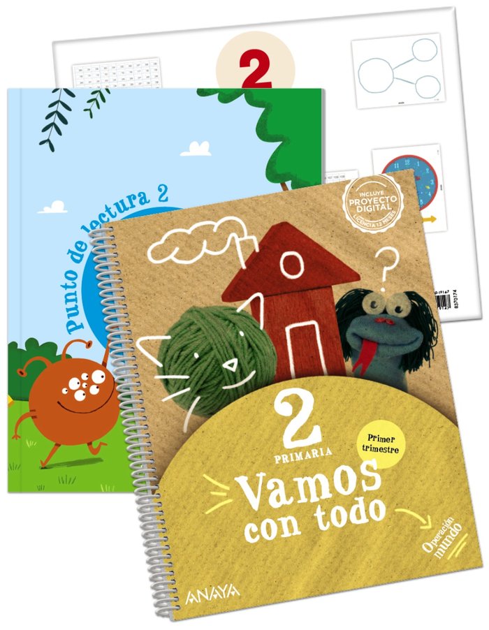 VAMOS CON TODO 2. PRIMER TRIMESTRE. + PUNTO DE LECTURA 2 + MATERIAL MANIPULATIVO. OPERACIÓN MUNDO. PRIMARIA